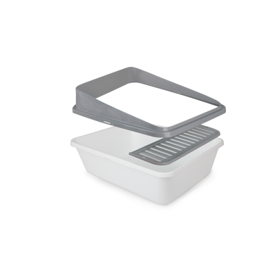 Go Fresh - High Back Cat Litter Box Large - Grey